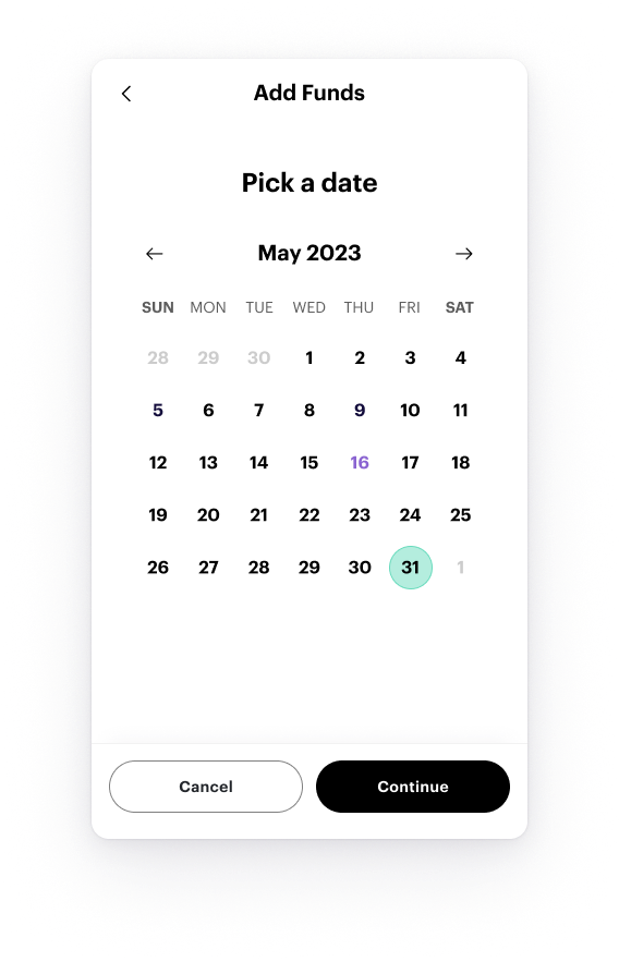 Date Selector Color 1