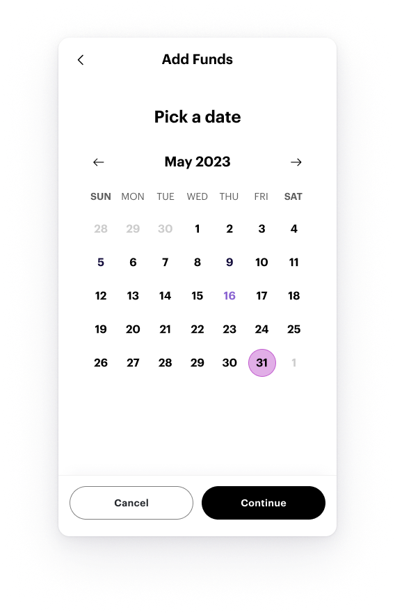 Date Selector Color 2